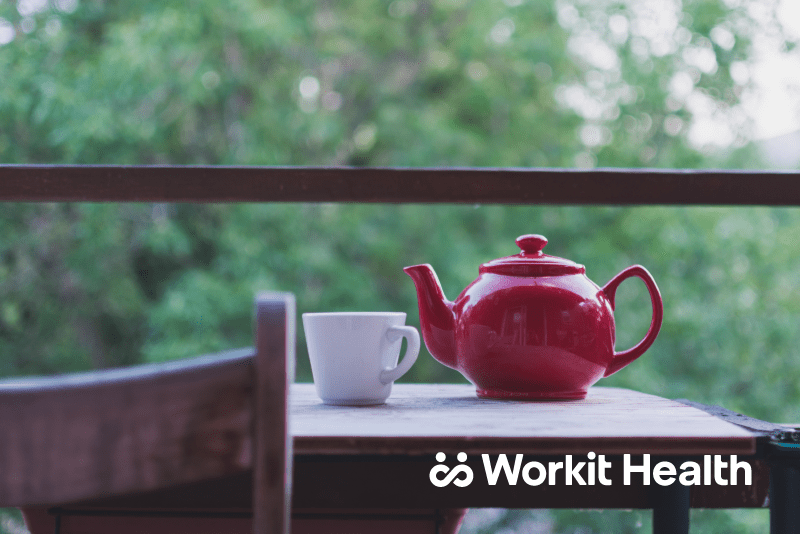 A red teapot. Simple self-care