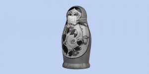 Russian nesting doll wearing a face mask; Corona Virus Stress