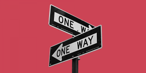 One way street signs