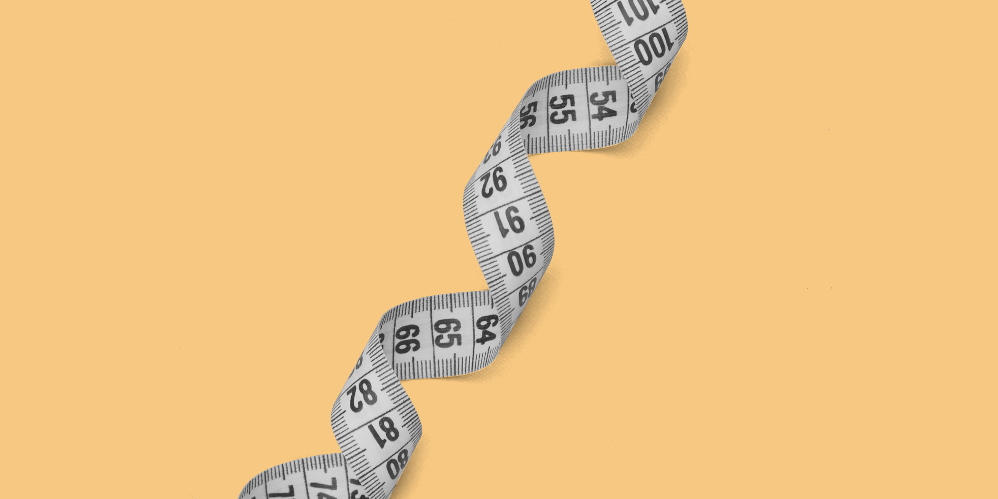 The long coil of a measuring tape across a yellow background. Applying Anti-Diet Practices in Recovery