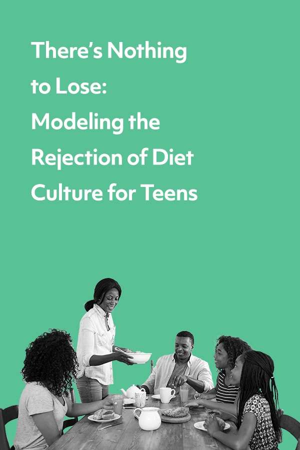 As parents, we often hope our kids will do what we say, not what we do. This firsthand account addresses how to model the rejection of diet culture so our kids can learn healthier atiitudes toward food and bodies.