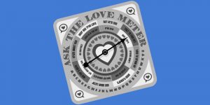 A game spinner titled "As the Love Meter." Unhealthy relationships in sobriety