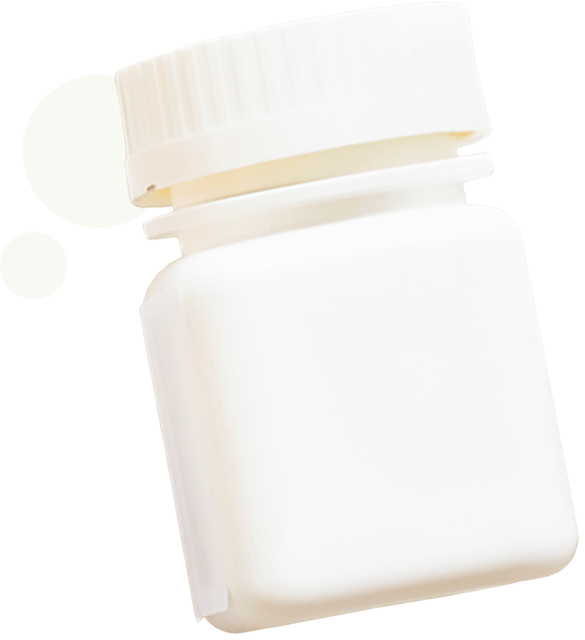 A white medication bottle