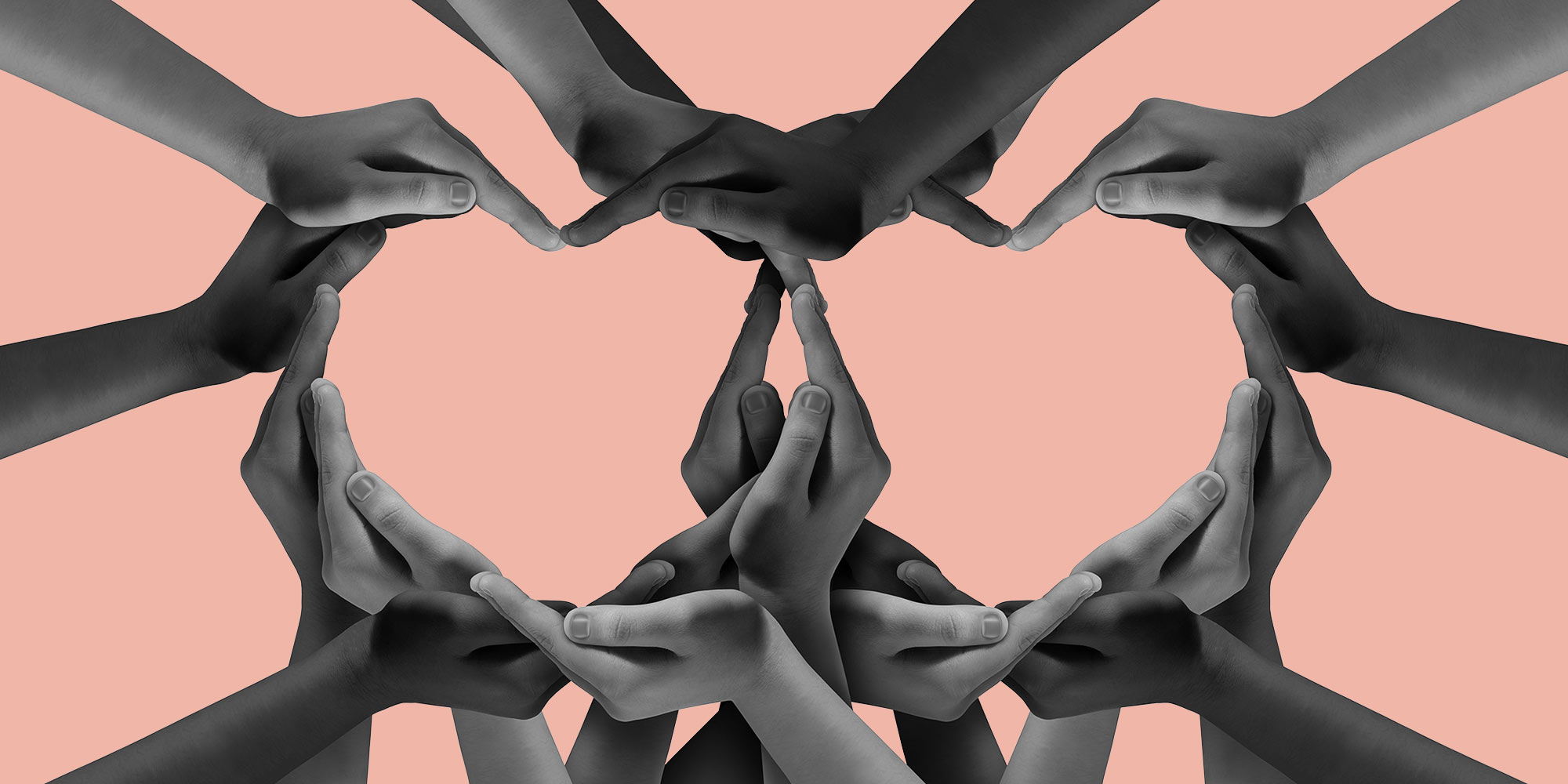 Many people holding their hands together to form two hearts. How I found my people.