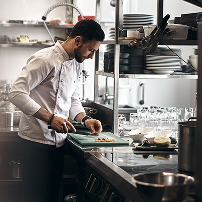 Man working in a kitchen