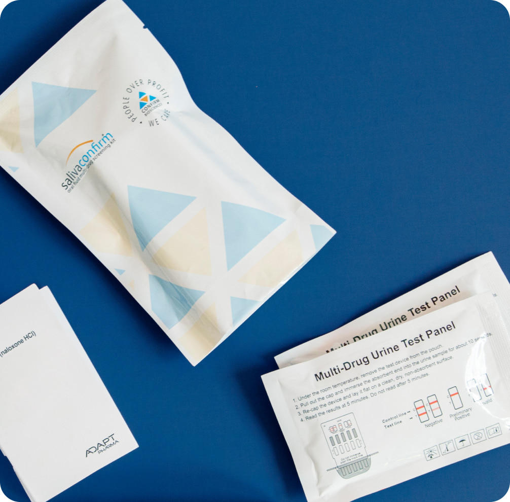 Multi-drug urine test panel packaging