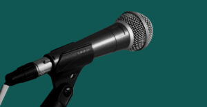 Microphone against a dark green background. Steven Tyler's relapse makes many reflect on the quality of sobriety