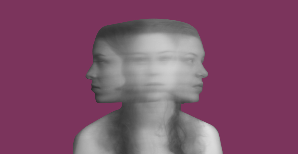 Blurred photo of a person's face in motion, turning from side to side. Anxiety in addiction recovery