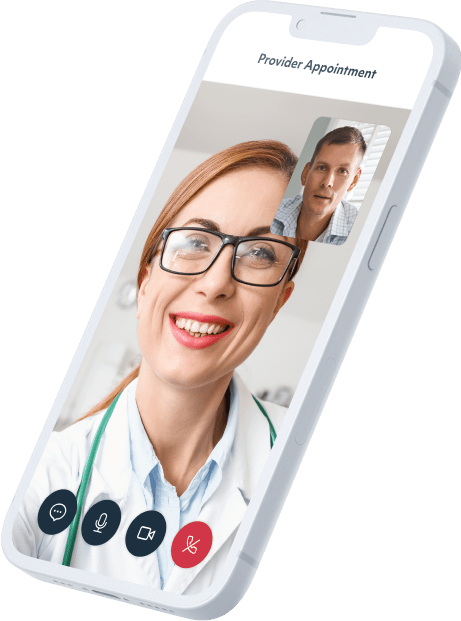 Doctor speaking with patient via mobile app