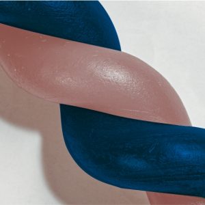 A blue strand and a pink strand of plastic-y material twisted together. The interaction between Suboxone and gabapentin