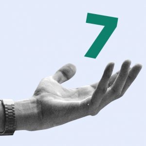 An upturned hand with the number 7 hovering above it. 7 ways to support someone in Suboxone treatment