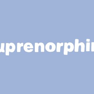 The word "Buprenorphine" on a blue background