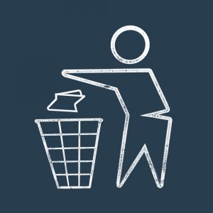 The "No Littering" icon, which shows a person throwing trash in a garbage can. Drug Take back.