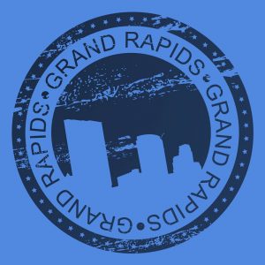 A round seal that says "Grand Rapids" around the circumference and shows an illustration of the Grand Rapids skyline. How to get Suboxone treatment in Grand Rapids, MI