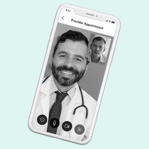 In-app video appointment with a doctor. Workit Clinic