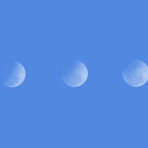 Phases of the moon on a blue background. Recovery evolves