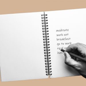 Writing a list in a notebook. Creating a recovery routine