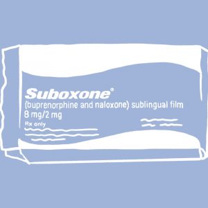 Drawing of a box of Suboxone